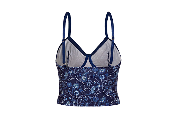 Fashion Royal Blue Milk Silk Printed Camisole Underwear Can Be Worn Outside 2379