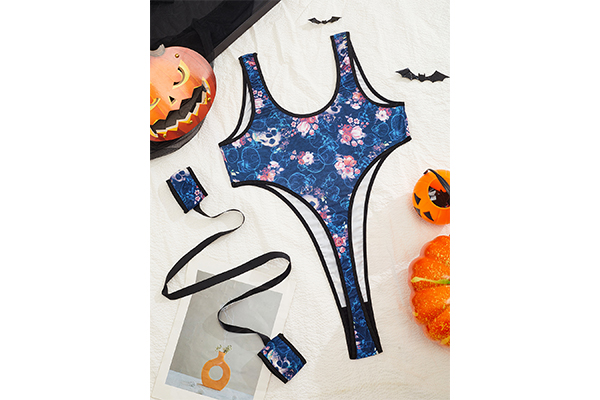 Halloween Print Role Play Sexy Bodysuit 2417