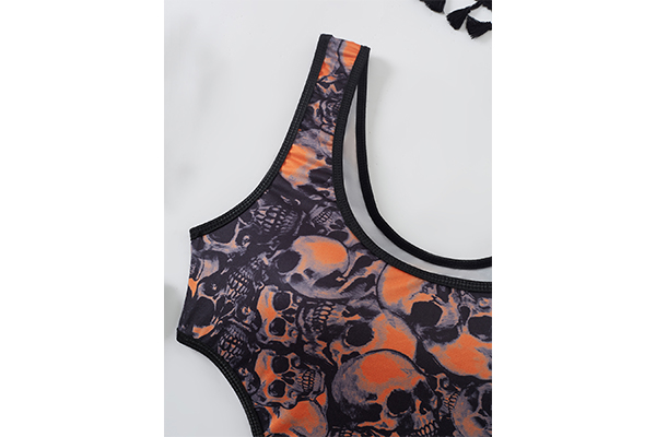 Halloween Print Role Play Sexy Bodysuit 2417